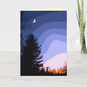 De groeten van Sunset Moon Season Feestdagen Kaart