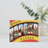 De groeten van Topeka Kansas Briefkaart (Staand voorkant)