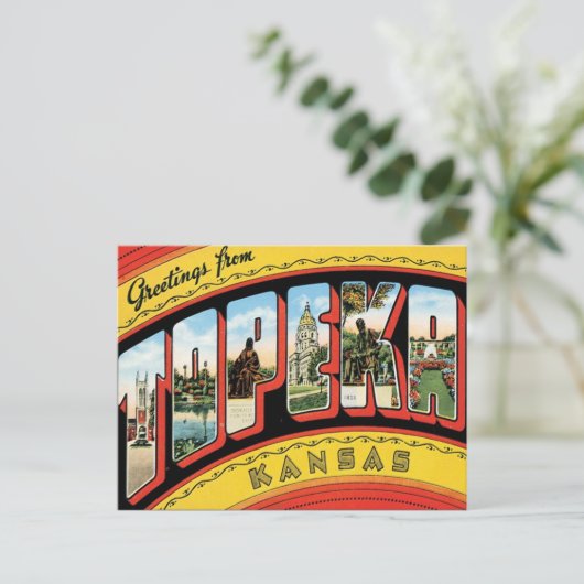 De groeten van Topeka Kansas Briefkaart (Staand voorkant)