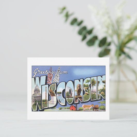De groeten van Wisconsin Briefkaart (Staand voorkant)