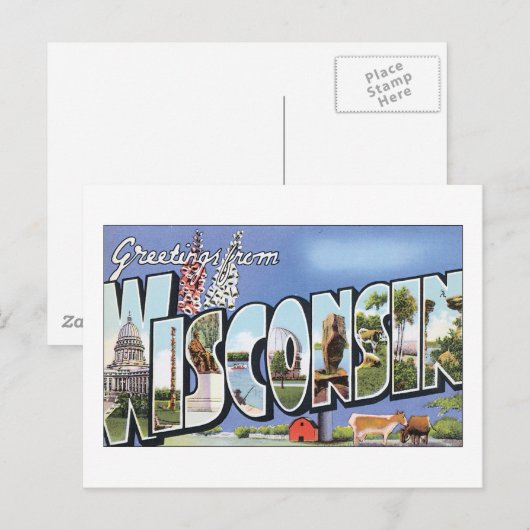 De groeten van Wisconsin Briefkaart (Voorkant / Achterkant)