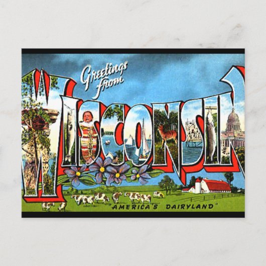 De groeten van Wisconsin Briefkaart (Voorkant)
