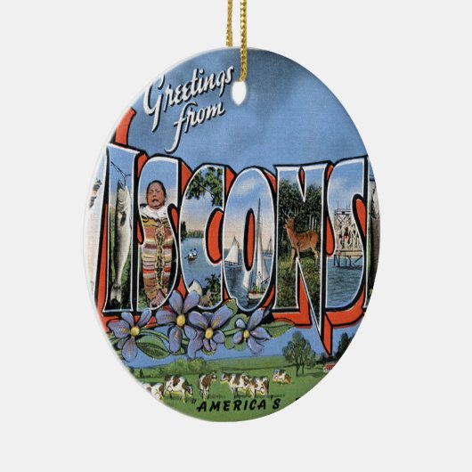 De groeten van Wisconsin Keramisch Ornament (Rechts)