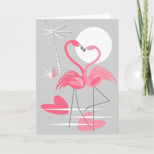 De groetenkaart van de Liefde van de flamingo Kaart (Voorkant)