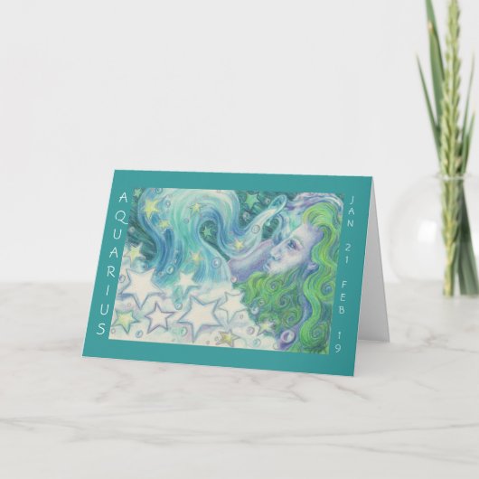 De groetenkaart van Waterman van de dierenriem van Kaart (Voorkant)