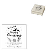 De groetenscène van het Kerstseizoen Rubberstempel (Gestempeld)