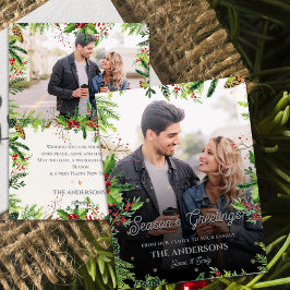 De groetjes van het kerstgroenseizoen 2 foto's feestdagenkaart