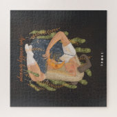 De groeven passen naam 12 tekens van het ontwerp v legpuzzel (Horizontaal)