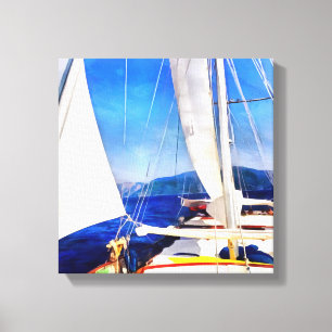 De grond werd Creëer voor boten om de zeilkunst te Canvas Afdruk