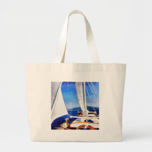 De grond werd Creëer voor boten om de zeilkunst te Grote Tote Bag