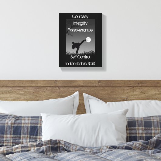 De grondbeginselen van Taekwondo Moon Kick Canvas Afdruk (Insitu (Slaapkamer))