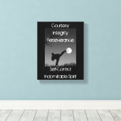 De grondbeginselen van Taekwondo Moon Kick Canvas Afdruk (Insitu (Houten vloer))