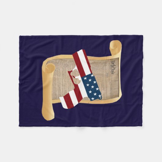 De Grondwet Fleece Deken (Voorkant (Horizontaal))