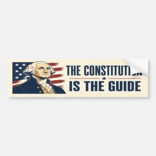 De Grondwet Is De Gids George Washington Bumpersticker (Voorkant)