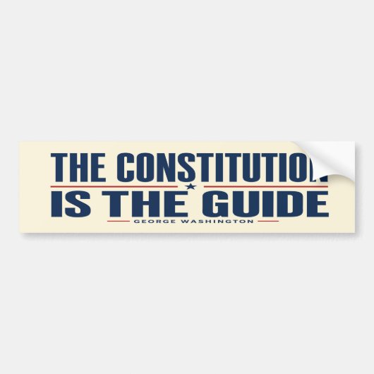 De Grondwet Is De Gids George Washington Bumpersticker (Voorkant)