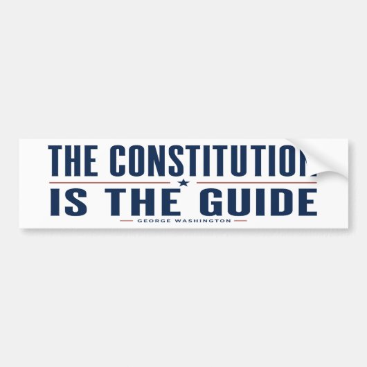 De Grondwet Is De Gids George Washington Bumpersticker (Voorkant)