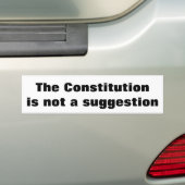 De Grondwet is geen suggestie Bumpersticker (Op auto)