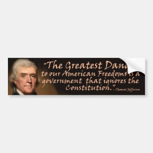 De Grondwet - Thomas Jefferson Bumpersticker