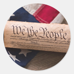 De Grondwet van de V.S. Ronde Sticker
