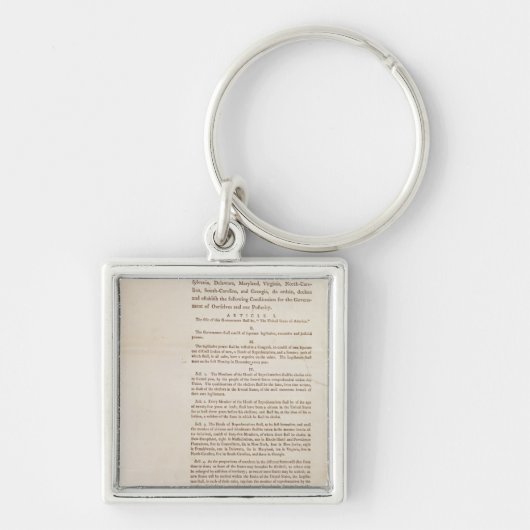 De grondwet van de Verenigde Staten, 1787 Sleutelhanger (Voorkant)