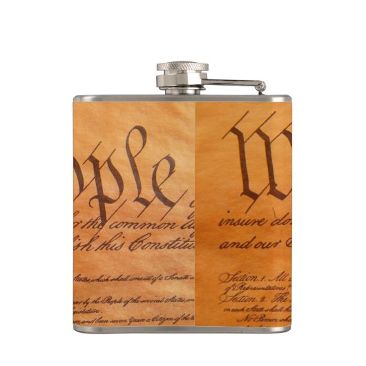 De Grondwet van de Verenigde Staten van Amerika Heupfles (Achterkant)