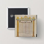 De Grondwet van de Verenigde Staten van Amerika Vierkante Button 5,1 Cm (Voorkant /achterkant)