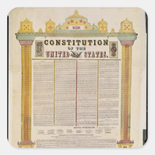 De Grondwet van de Verenigde Staten van Amerika Vierkante Sticker