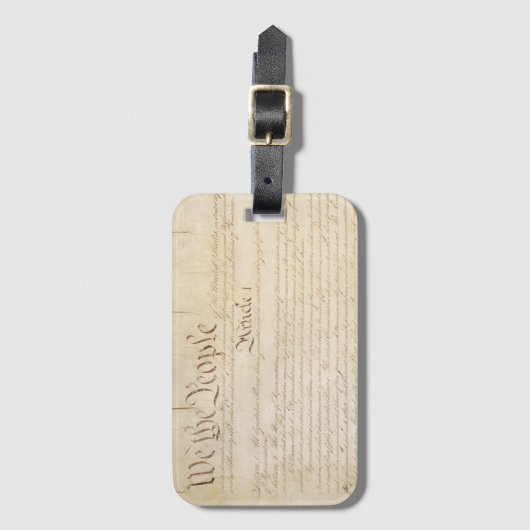 De grondwet van de Verenigde Staten, wij het volk Bagagelabel (Voorkant (verticaal))