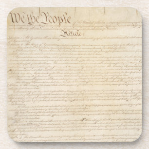 De grondwet van de Verenigde Staten, wij het volk Bier Onderzetter