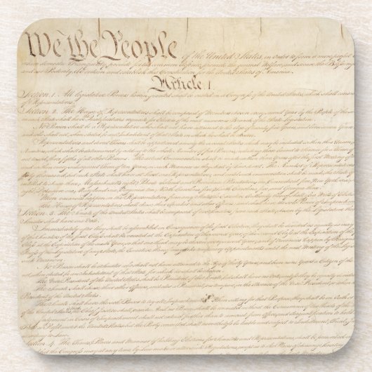 De grondwet van de Verenigde Staten, wij het volk Bier Onderzetter (Voorkant)