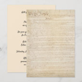 De grondwet van de Verenigde Staten, wij het volk Kaart (Voorkant / Achterkant)