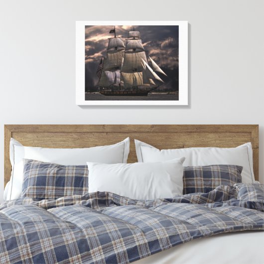 De grondwet van de VS "Oude IJzeren Zijde". Canvas Afdruk (Insitu (Slaapkamer))