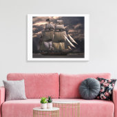 De grondwet van de VS "Oude IJzeren Zijde". Canvas Afdruk (Insitu (Woonkamer))