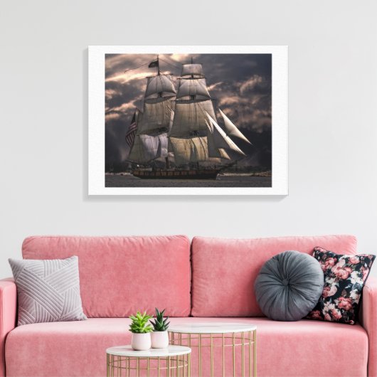 De grondwet van de VS "Oude IJzeren Zijde". Canvas Afdruk (Insitu (Woonkamer))