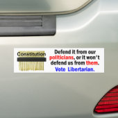 De Grondwet verdedigen Bumpersticker (Op auto)