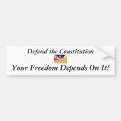 De Grondwet verdedigen Bumpersticker (Voorkant)