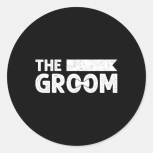 De Groom Bachelor Party Stag Groomsmen die de Ronde Sticker