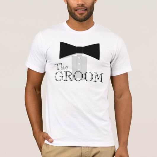 De Groom Bow Stropdas Shirt (Voorkant)