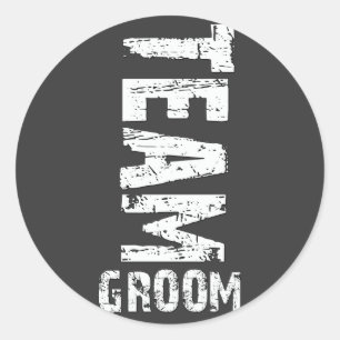 De Groom Extra Grote van het team Tekst Ronde Sticker