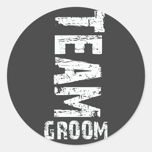 De Groom Extra Grote van het team Tekst Ronde Sticker (Voorkant)