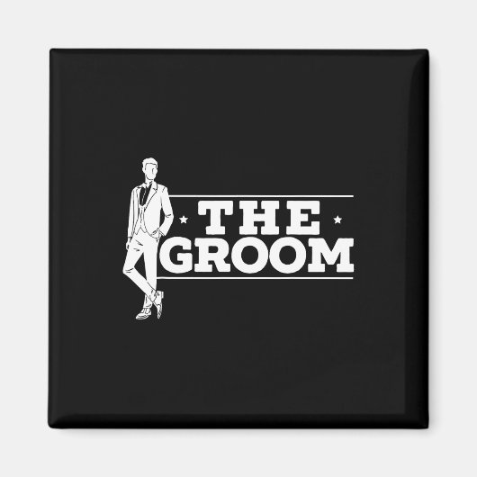 De Groom Fiancee Night Wedding Bachelor Part Magneet (Voorkant)