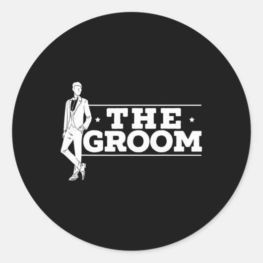 De Groom Fiancee Night Wedding Bachelor Part Ronde Sticker (Voorkant)