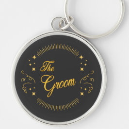 De Groom Gold Wedding Elegant Modern personalisere Sleutelhanger