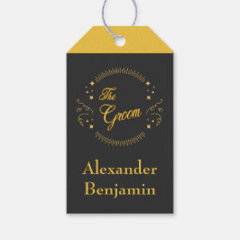 De Groom Gold Wedding Modern personaliseren Cadeaulabel