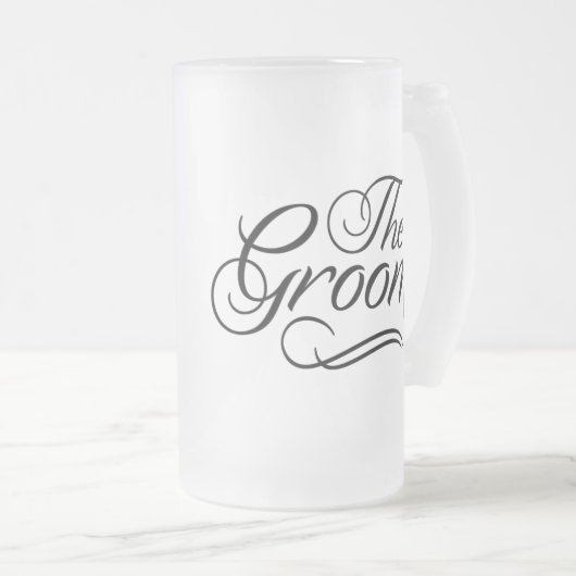 De Groom Honeymoon Beer Mok Black (Voorkant rechts)