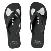 De Groom. Stropdas en Buttonnen rond de witte vlin Teenslippers (Voetbed)
