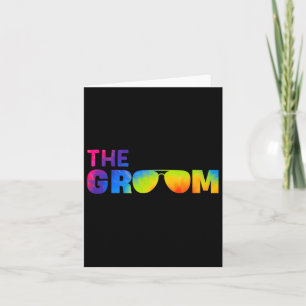 De Groom Tie Dye Cool Shades Funny Bachelor Party Kaart