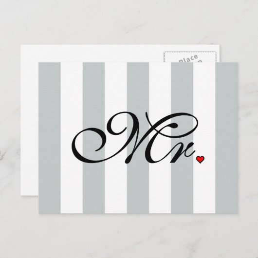 De Groom van de heer Husband klikt om Kleurstripes Briefkaart (Voorkant / Achterkant)