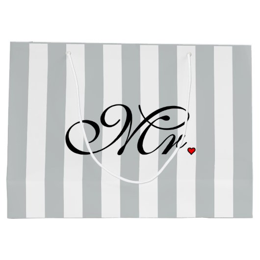 De Groom van de heer Husband klikt om Kleurstripes Groot Cadeauzakje (Achterkant)