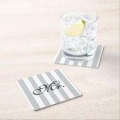 De Groom van de heer Husband klikt om Kleurstripes Kartonnen Onderzetters (Insitu)